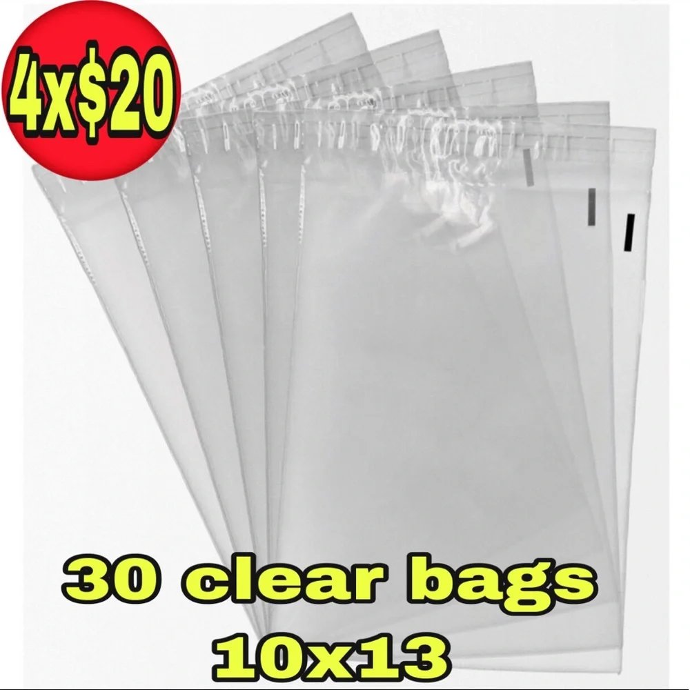 30 10x13 clear storage self seal plastic bags